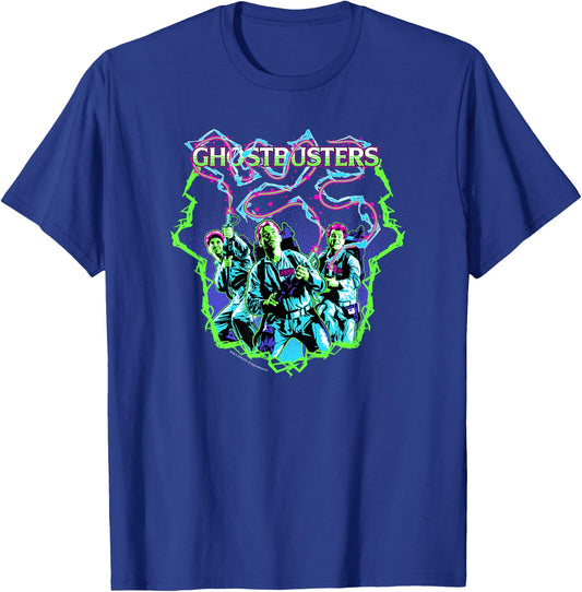 Ghostbusters Retro Proton Packs Cast Photo Movie T-Shirt - T-Shirt | Royal