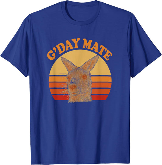 GDay Mate - Kangaroo Baby Retro Sunset T-Shirt - T-Shirt | Royal