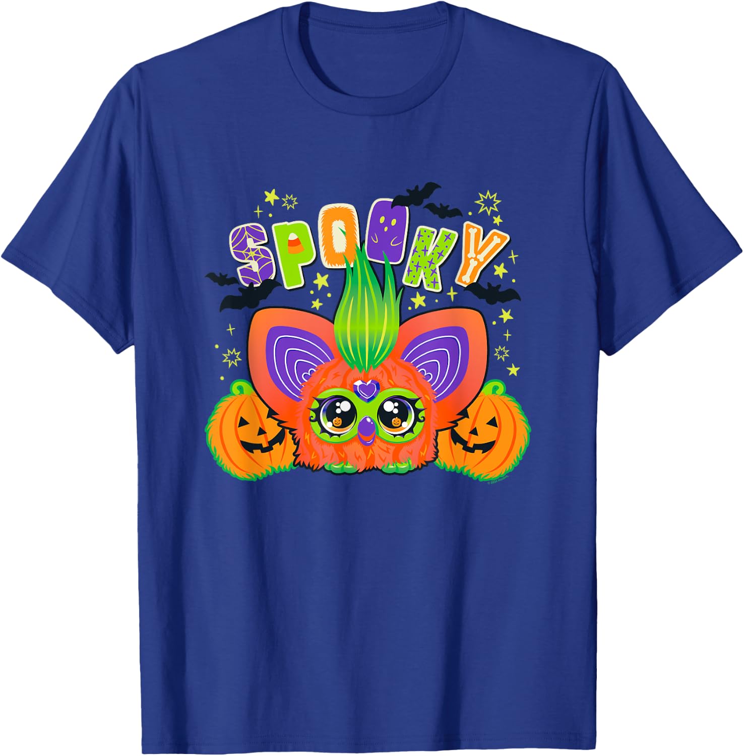 Furby Halloween Spooky Furby & Pumpkins Cute Portrait T-Shirt - T-Shirt | Royal