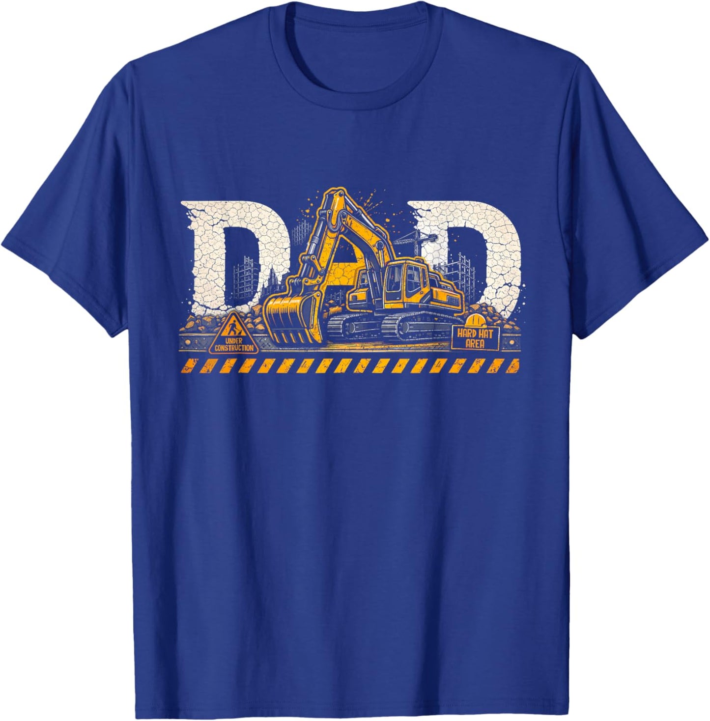 Excavator Dad Father's Day Construction Father Birthday T-Shirt - T-Shirt | Royal