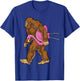 Bigfoot Carrying Lawn Flamingo Funny Men Women Sasquatch T-Shirt - T-Shirt | Royal