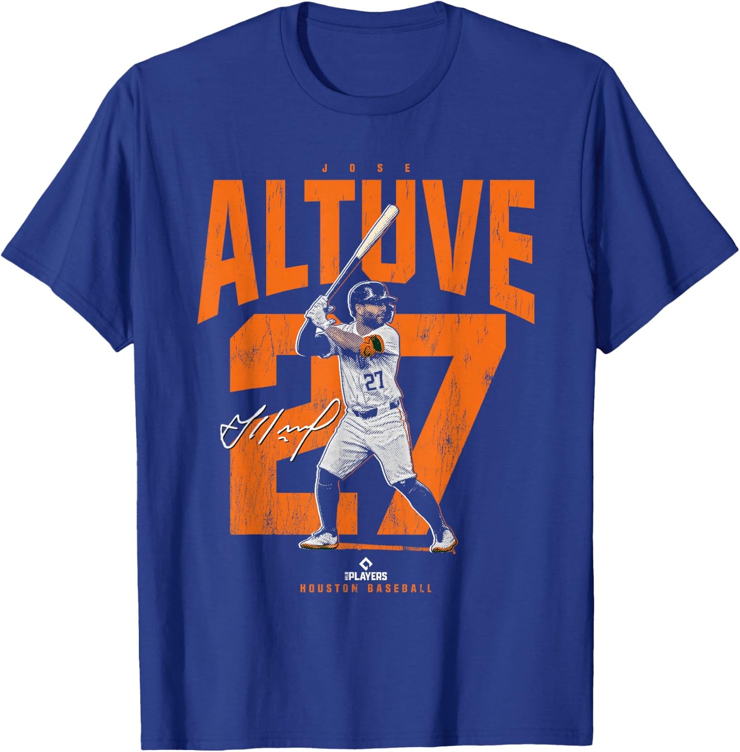 License Champs | Jose Altuve Houston Baseball Player Novelty - Blue, -Adult, Small, Short Sleeve T-Shirt - T-Shirt | Royal