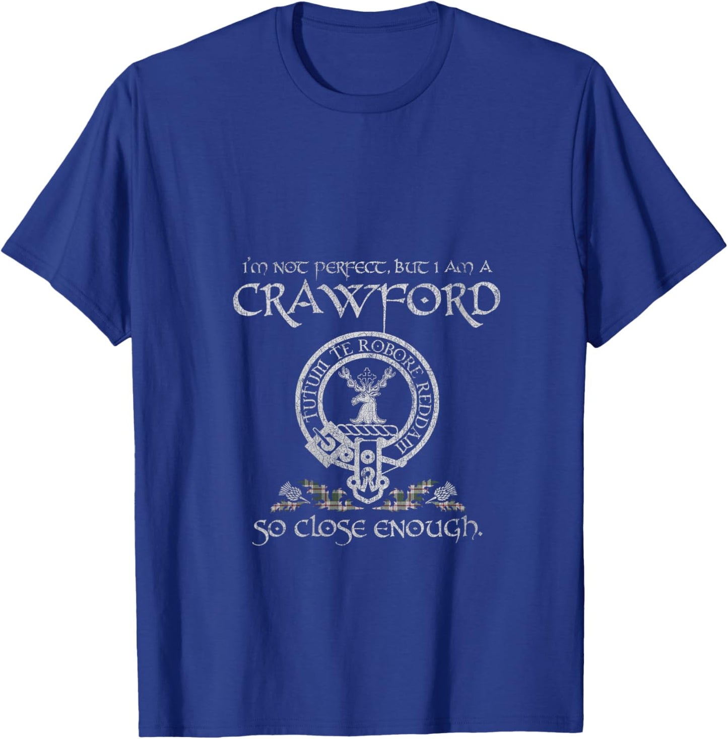 Women's Crawford Clan Proud Heritage Scottish Last Name Vintage V-Neck T-Shirt - T-Shirt | Royal