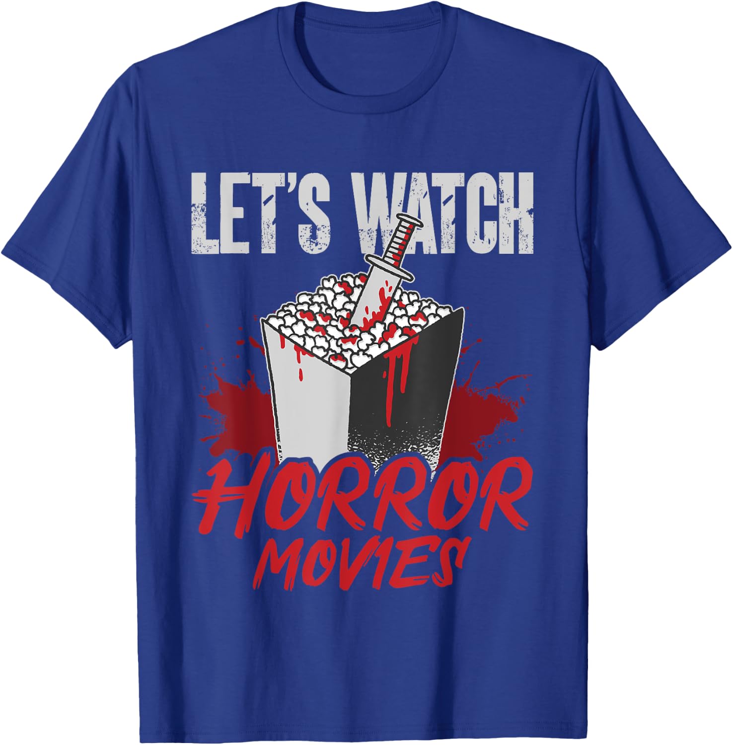 Halloween Popcorn Let’s Watch Horror Movies T-Shirt - T-Shirt | Royal