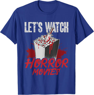 Halloween Popcorn Let’s Watch Horror Movies T-Shirt - T-Shirt | Royal