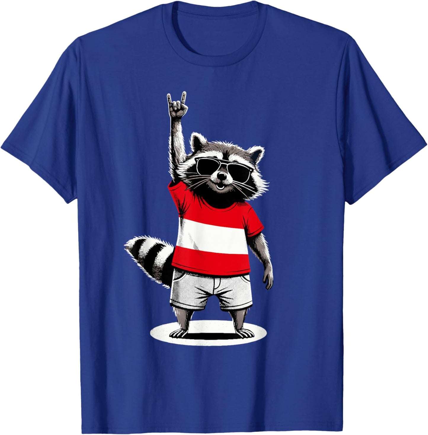 Austrian Flag Raccoon Funny Austria T-Shirt - T-Shirt | Royal