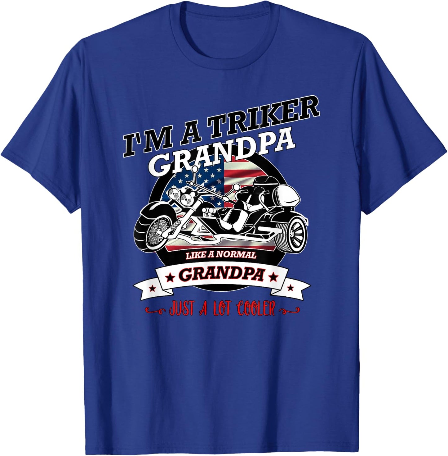 Cool USA Triker Grandpa, Trike Gift Design T-Shirt - T-Shirt | Royal
