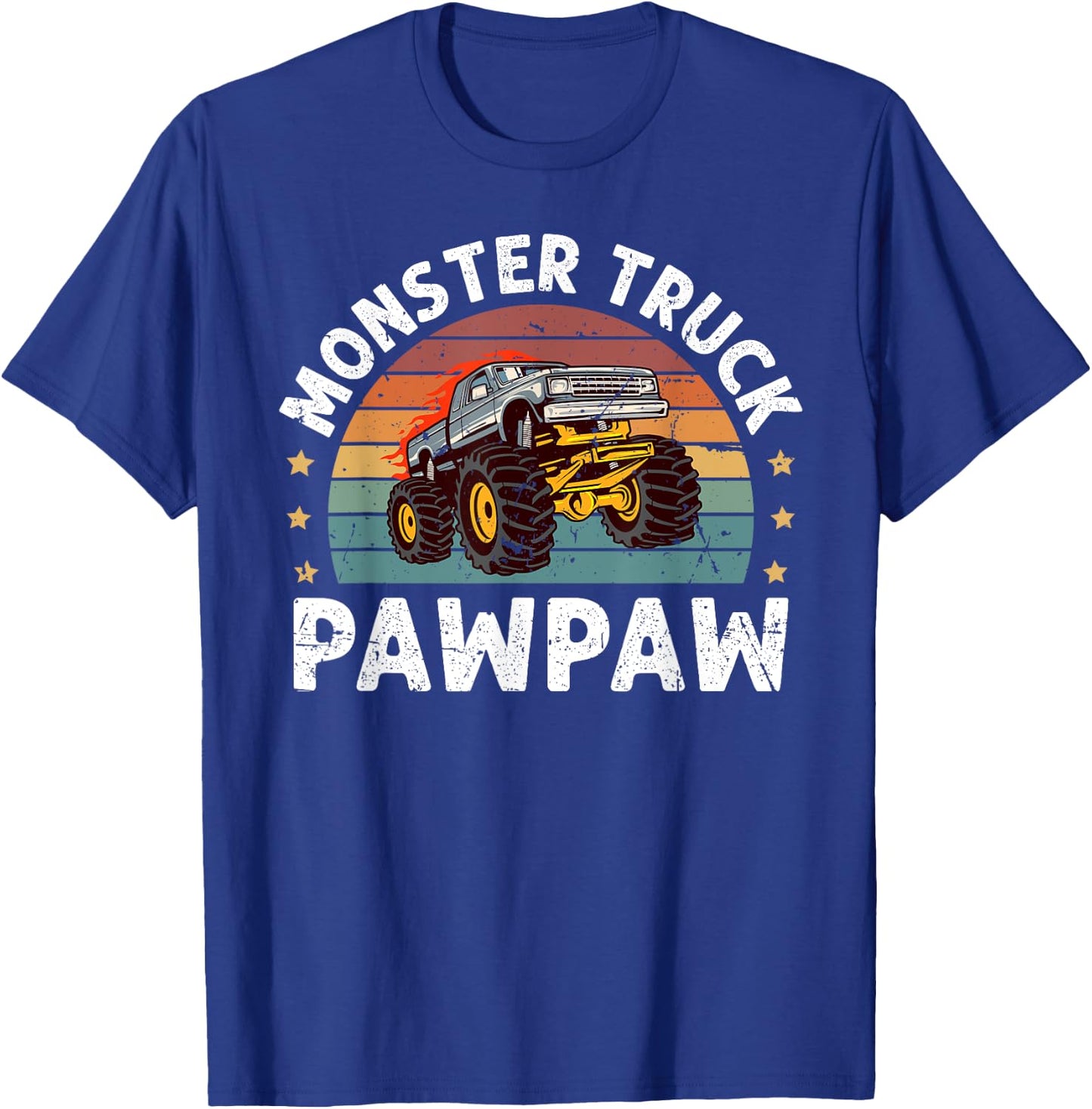 Monster Truck Pawpaw Retro Monster Truck Pawpaw Grandpa T-Shirt - T-Shirt | Royal