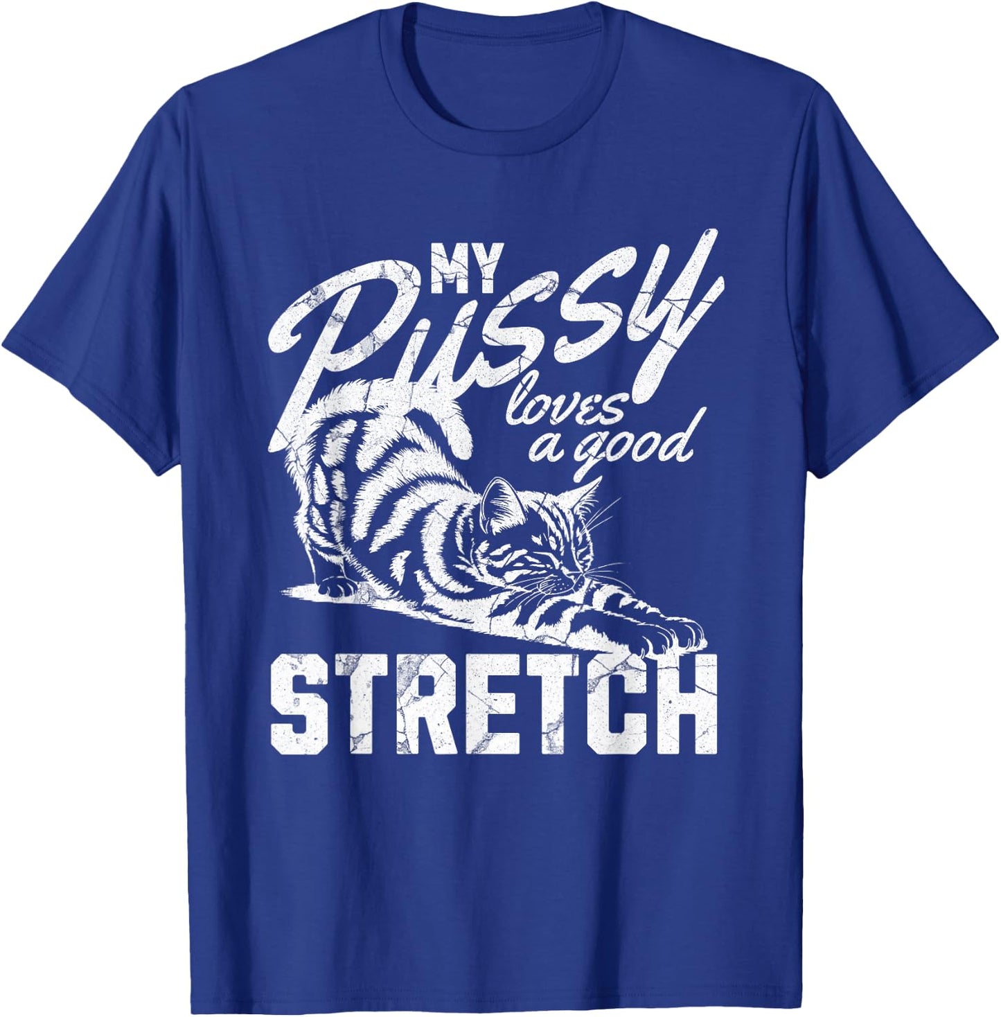 My Pussy Love A Good Stretch Funny Vintage T-Shirt - T-Shirt | Royal