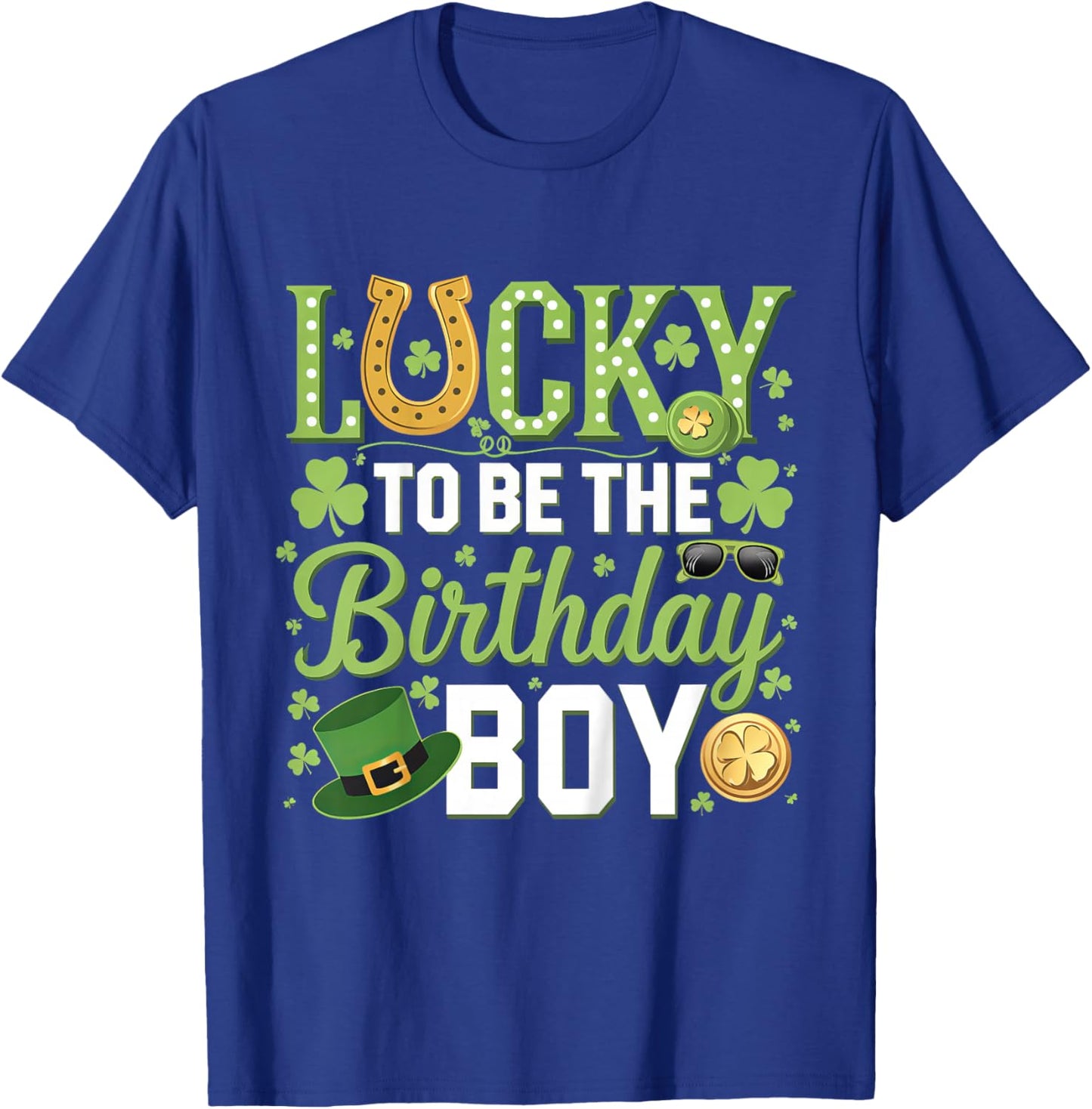 Kids Lucky To Be The Birthday Boy Leprechaun St Patricks Day Kids T-Shirt - T-Shirt | Royal