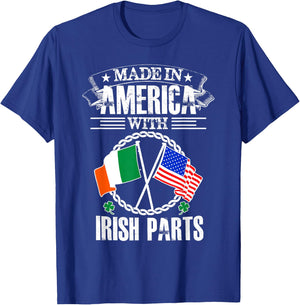 Made in America with Irish Parts Irish Heritage T-Shirt - T-Shirt | Royal