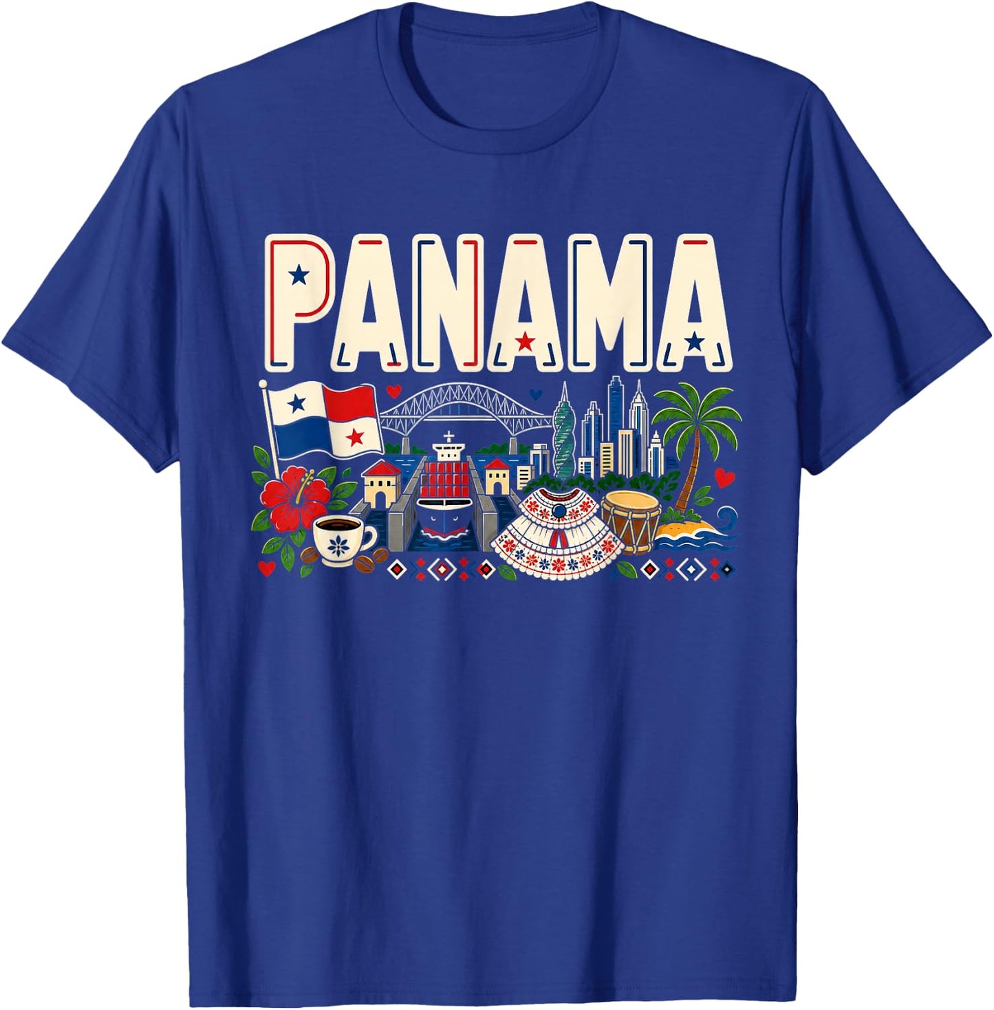 Panama Pride Latino Heritage Country Design T-Shirt - T-Shirt | Royal