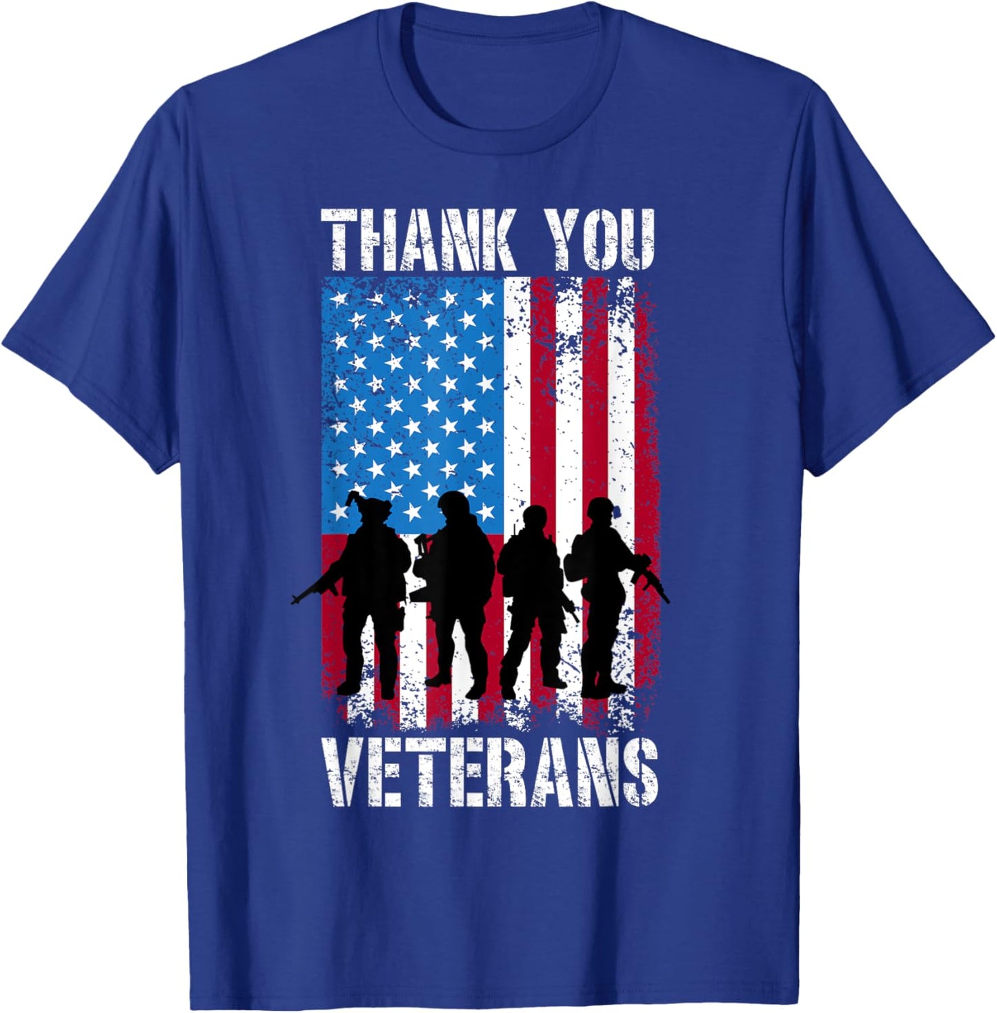 Thank You Veterans Military Services Armed Forces T-Shirt - T-Shirt | Royal