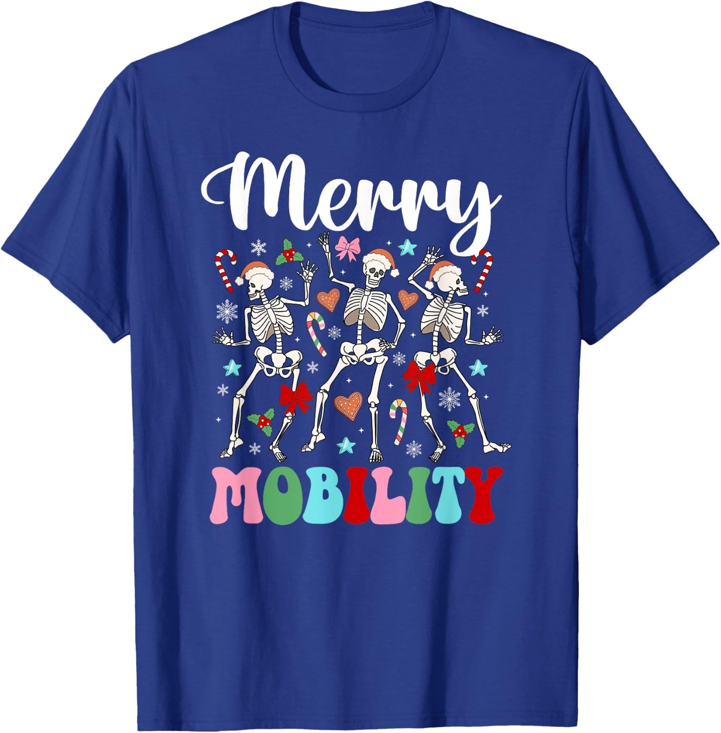 Christmas PT Therapist Xmas Groovy Physical Therapist - -Adults, Black, Small, Short Sleeve, Cotton Blend, Crew Collar, Cartoon Christmas, Straight Fit, Pull On, Winter, Imported T-Shirt - T-Shirt | Royal