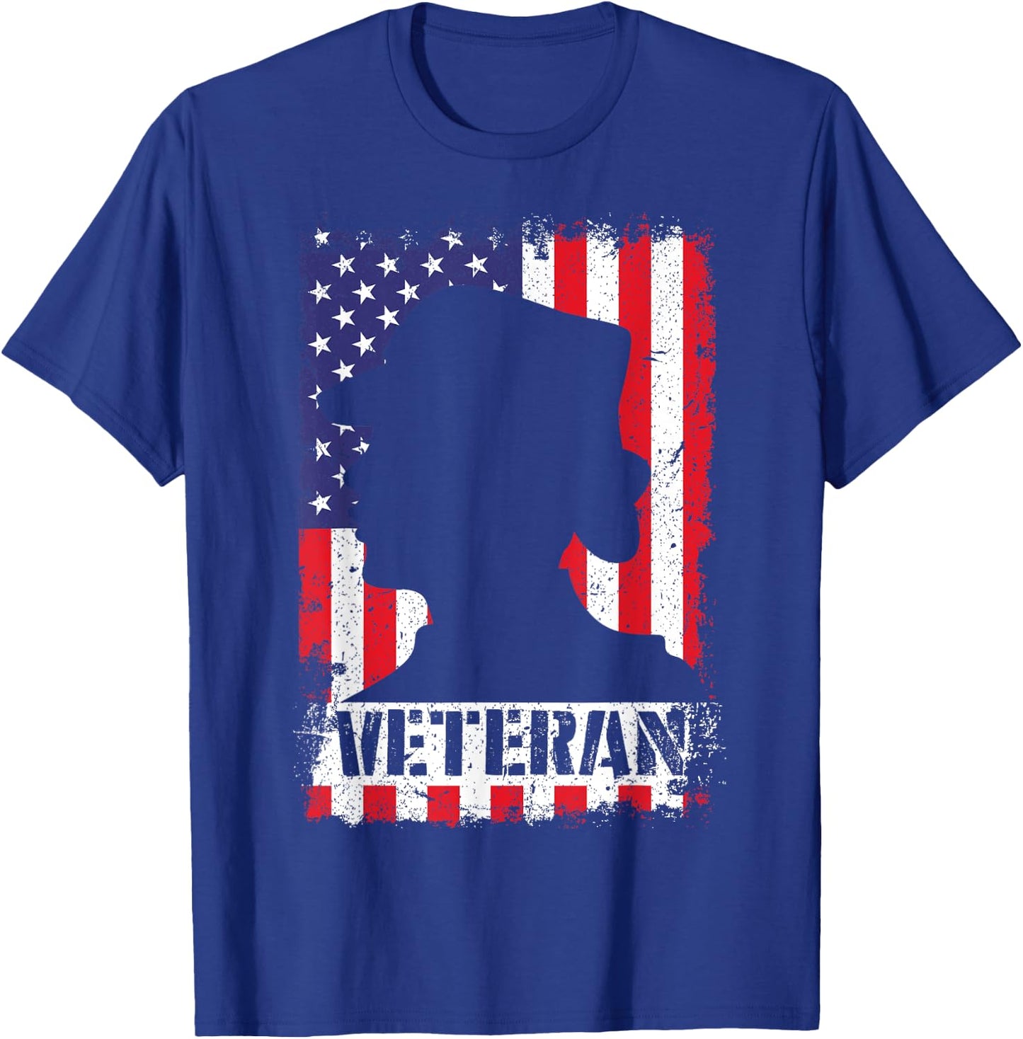 Women Veteran USA Flag Female Veterans Day Gift Shirt T-Shirt - T-Shirt | Royal