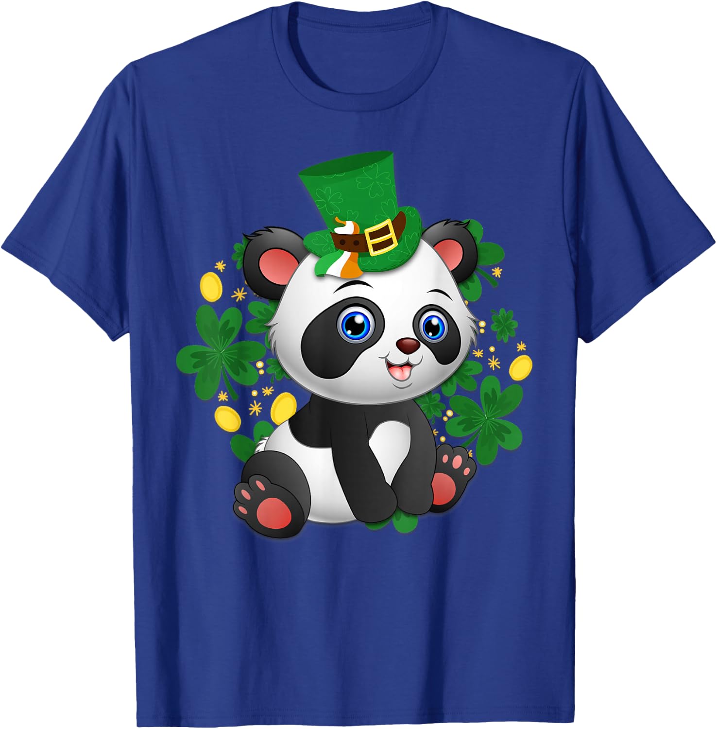St Patricks Day Panda T Shirt Cute Bear Lover Gift T-Shirt - T-Shirt | Royal