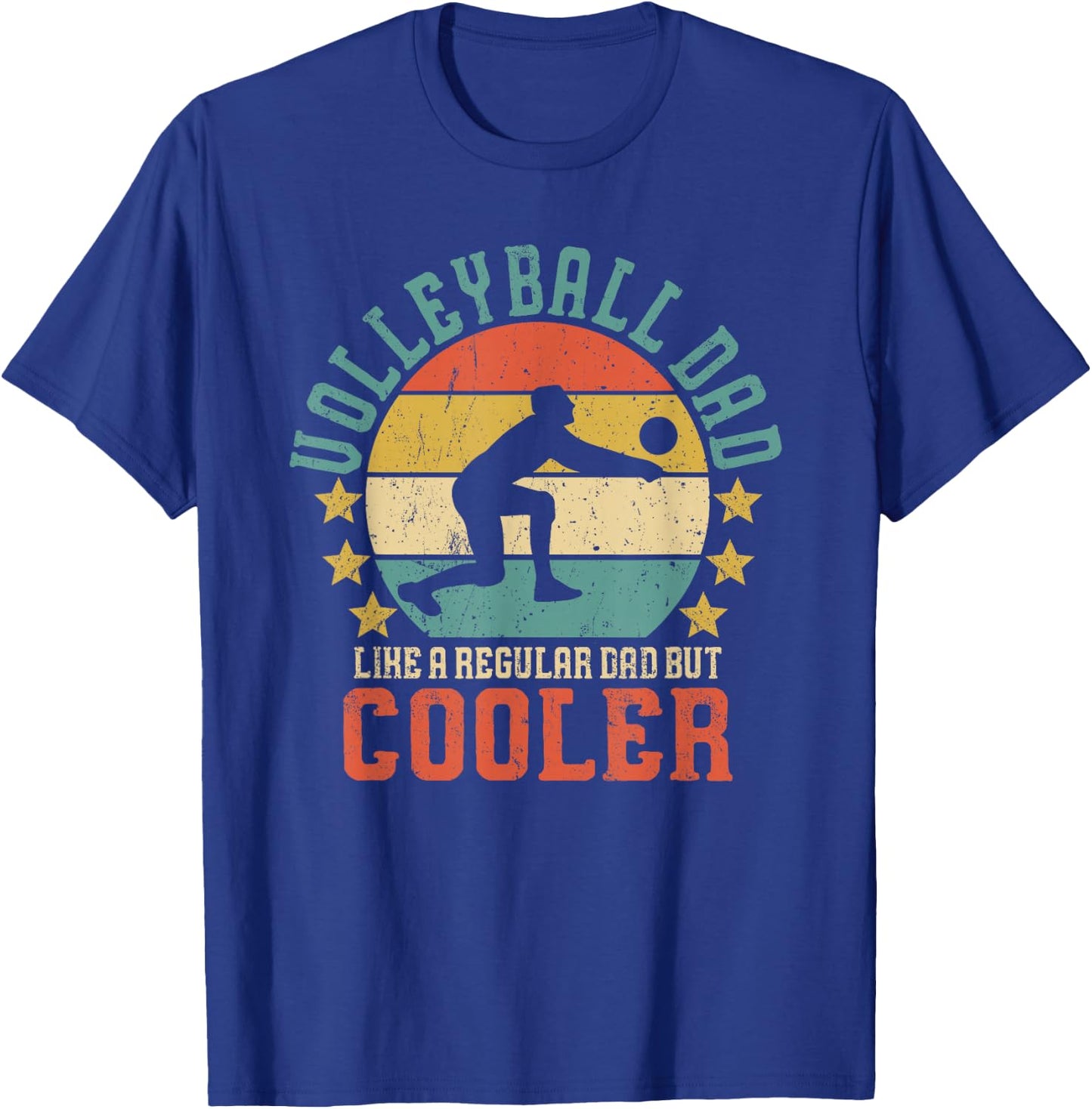 Volleyball Dad Vintage Volleyball Player Father's Day Gift T-Shirt - T-Shirt | Royal
