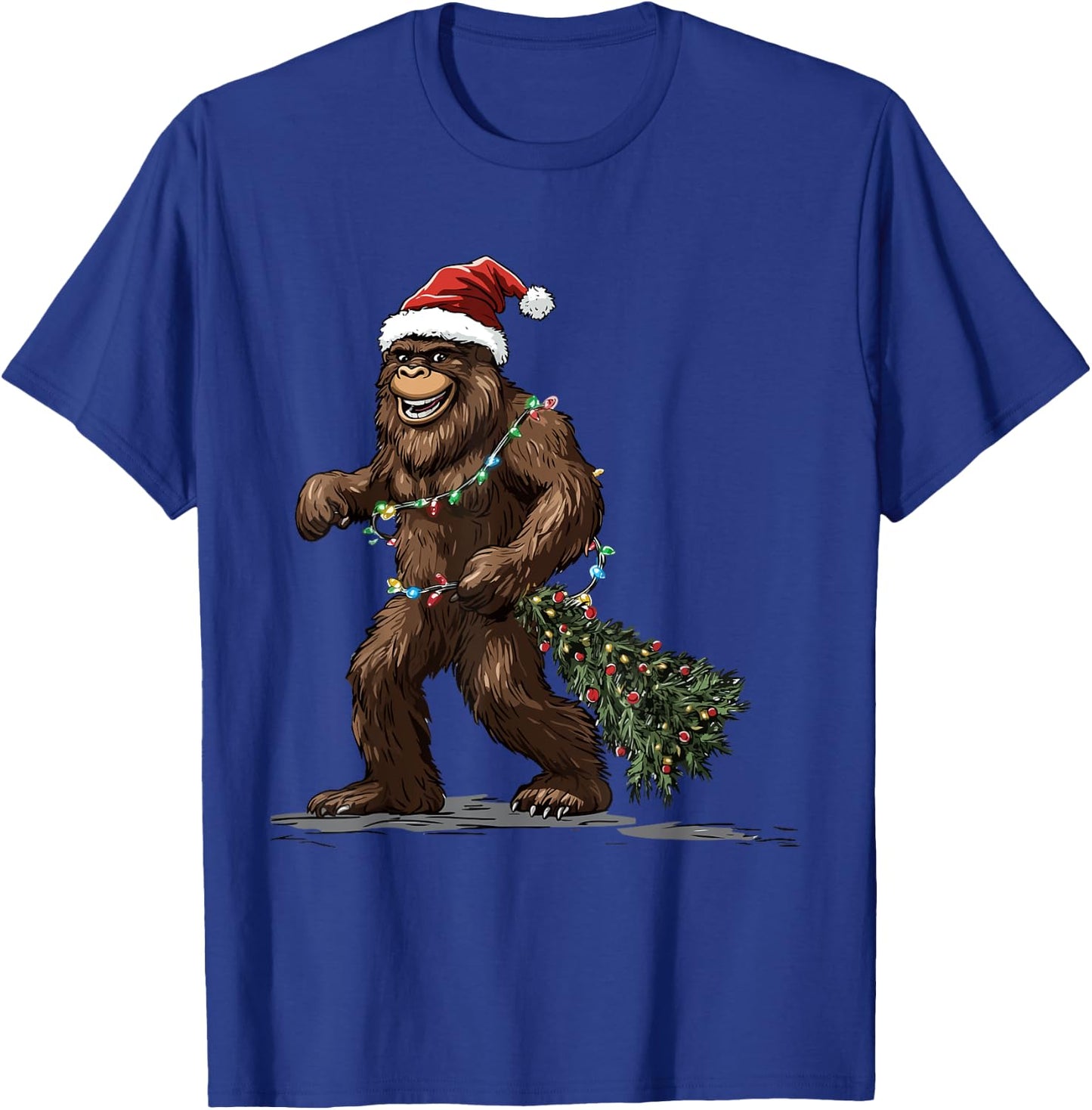 Vintage Bigfoot Sasquatch Christmas T-Shirt - T-Shirt | Royal