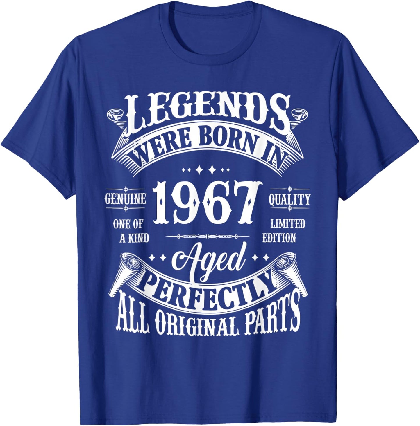 60th Birthday Shirt Vintage Born in 1967 60 Years Old B-Day T-Shirt - T-Shirt | Royal