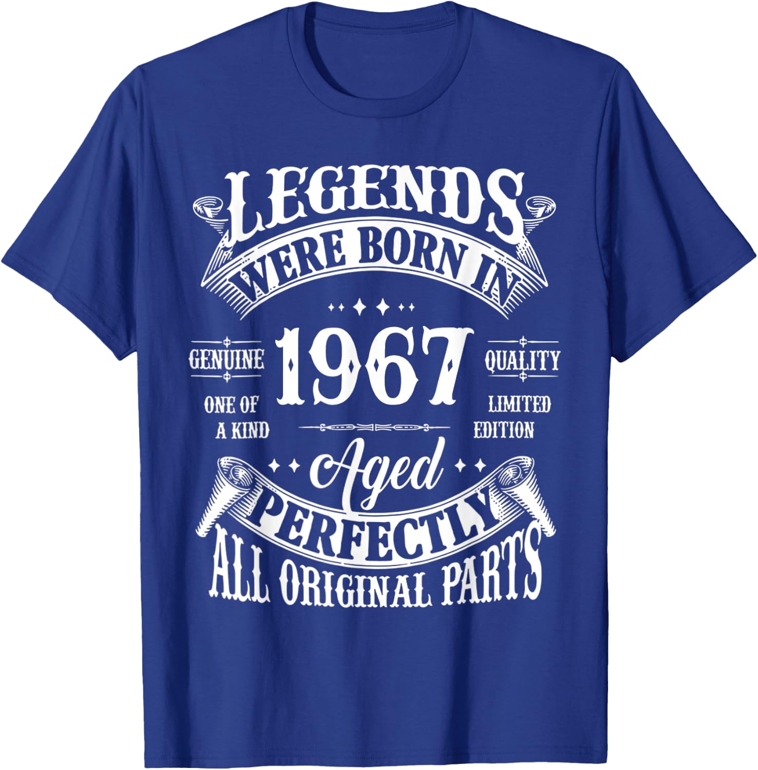 60th Birthday Shirt Vintage Born in 1967 60 Years Old B-Day T-Shirt - T-Shirt | Royal