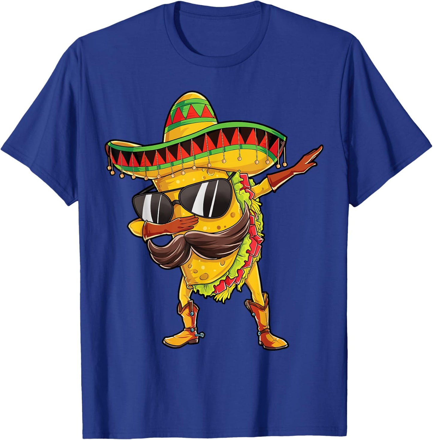 Dabbing Taco Cinco de Mayo Boys Men Mexican Food Sombrero T-Shirt - T-Shirt | Royal