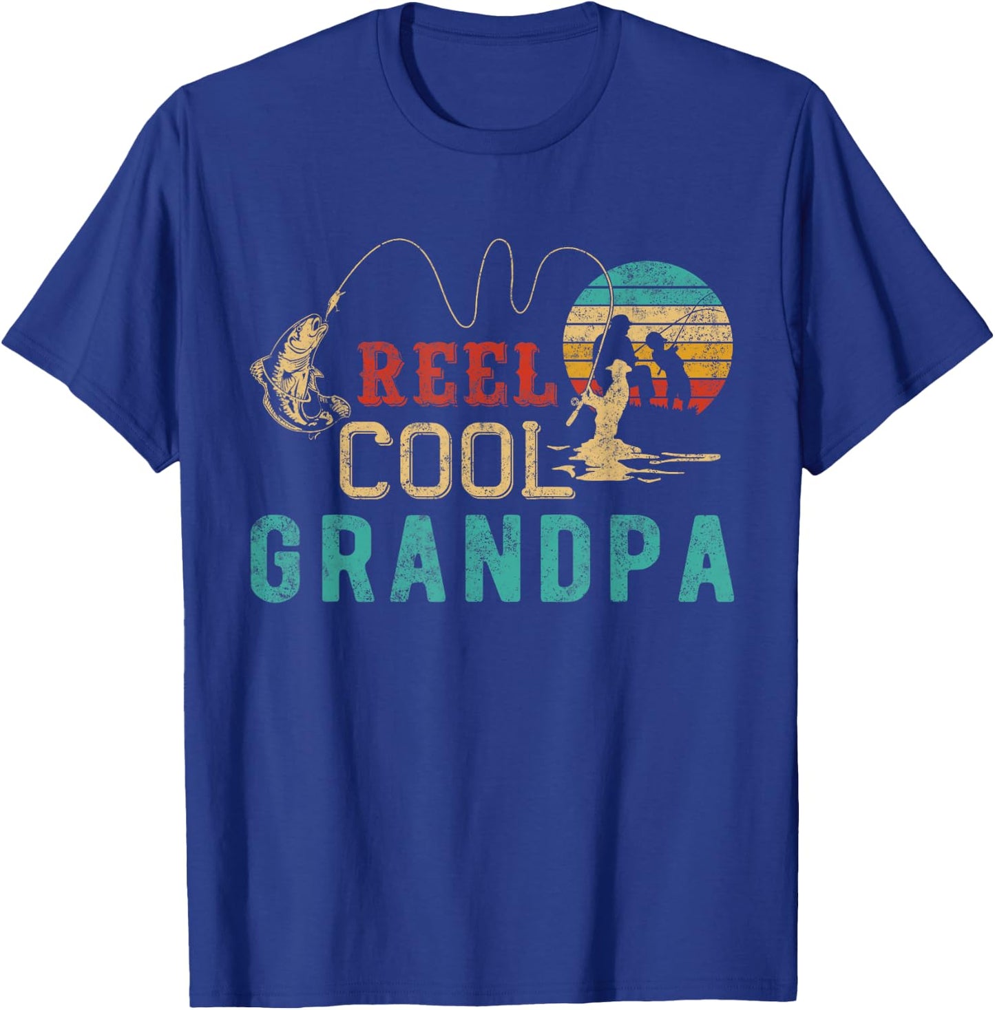 Grandpa shirt Vintage Reel cool Grandpa Fish fishing T-Shirt - T-Shirt | Royal