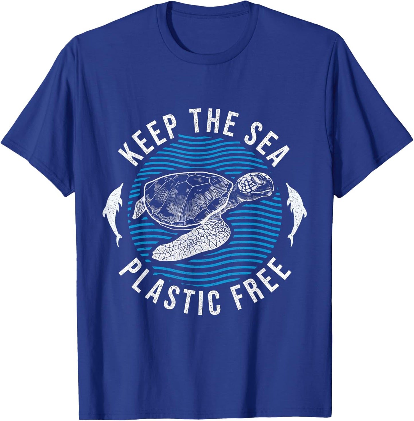 Climate Change Environment Keep Sea Plastic Free T-Shirt - T-Shirt | Royal
