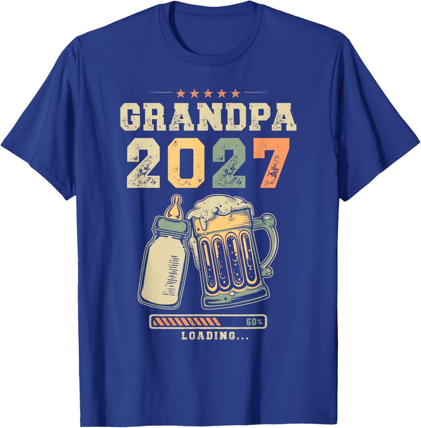 Grandpa to Be 2027 Loading Baby Reveal Surprise T-Shirt - T-Shirt | Royal