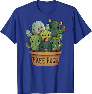 Free Cactus Hugs | Cute Funny Cactus Present Friendly T-Shirt - T-Shirt | Royal