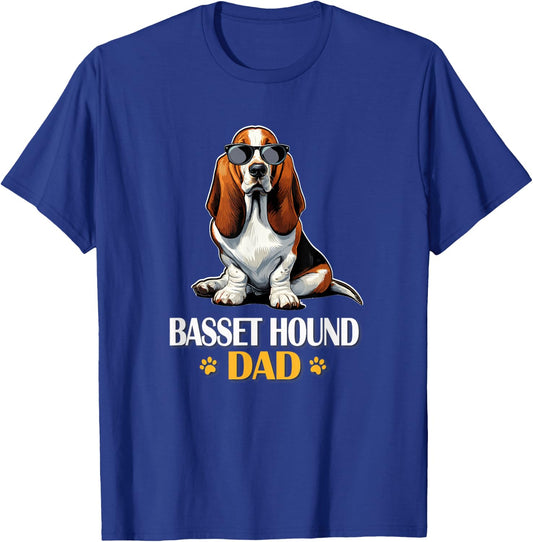 Boys Cool Sunglasses Dog Lover Basset Hound Dad T-Shirt - T-Shirt | Royal