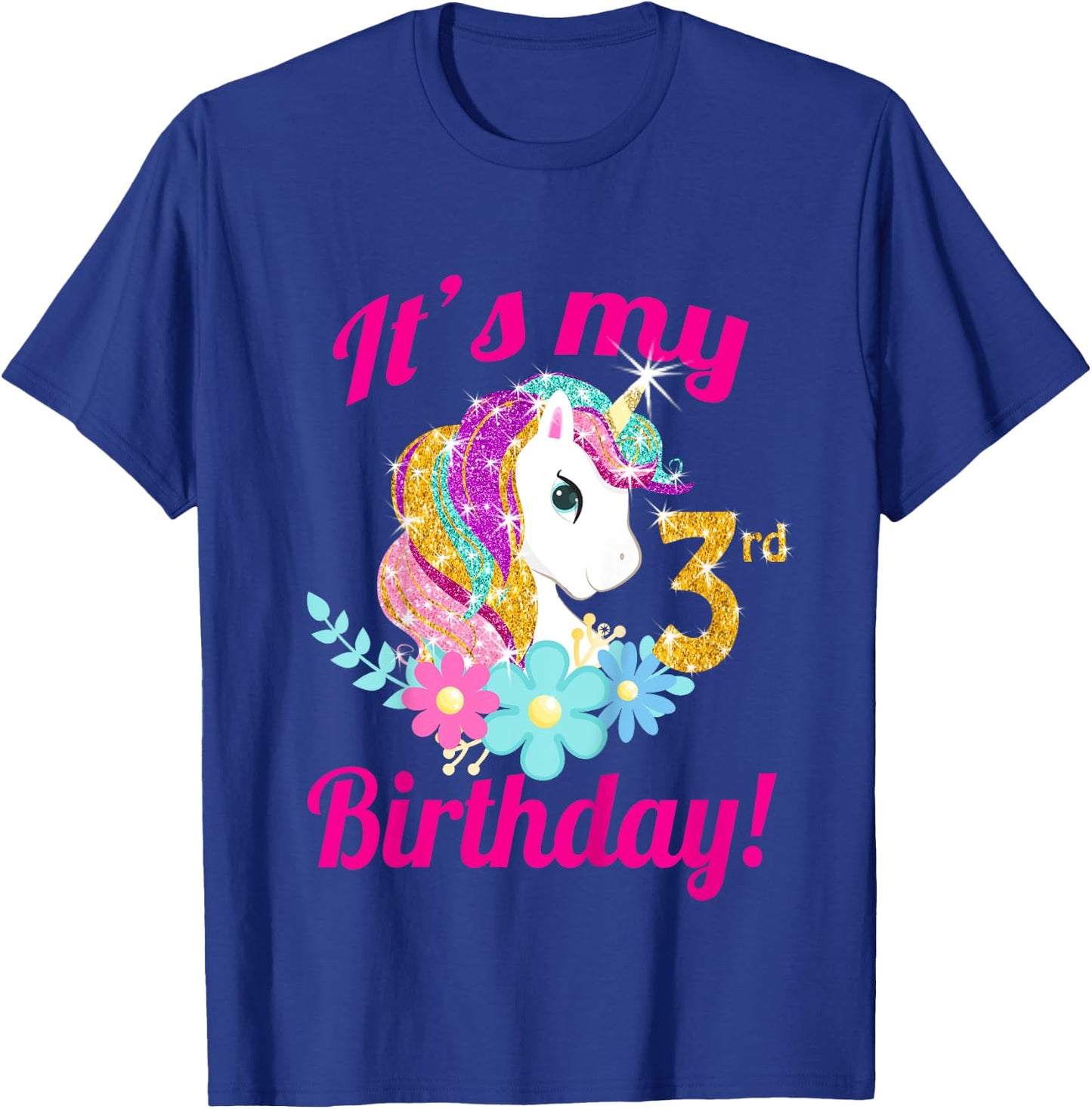 Its my 3rd birthday Unicorn Themed Party toddler girl outfit T-Shirt - T-Shirt | Royal