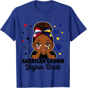 Cute Barbados Girl American Grown Bajan Roots T-Shirt - T-Shirt | Royal