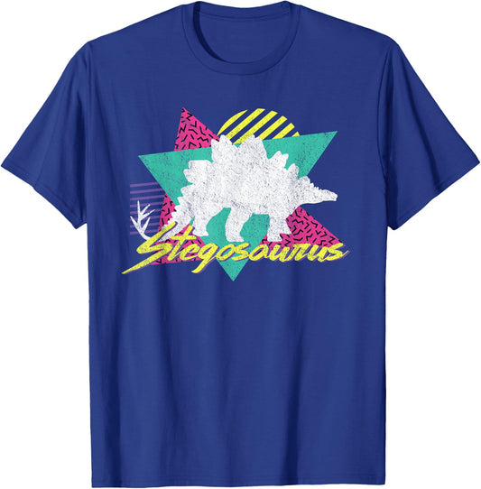 Vintage Retro 80s Or 90s Stegosaurus Dinosaur T-Shirt - T-Shirt | Royal