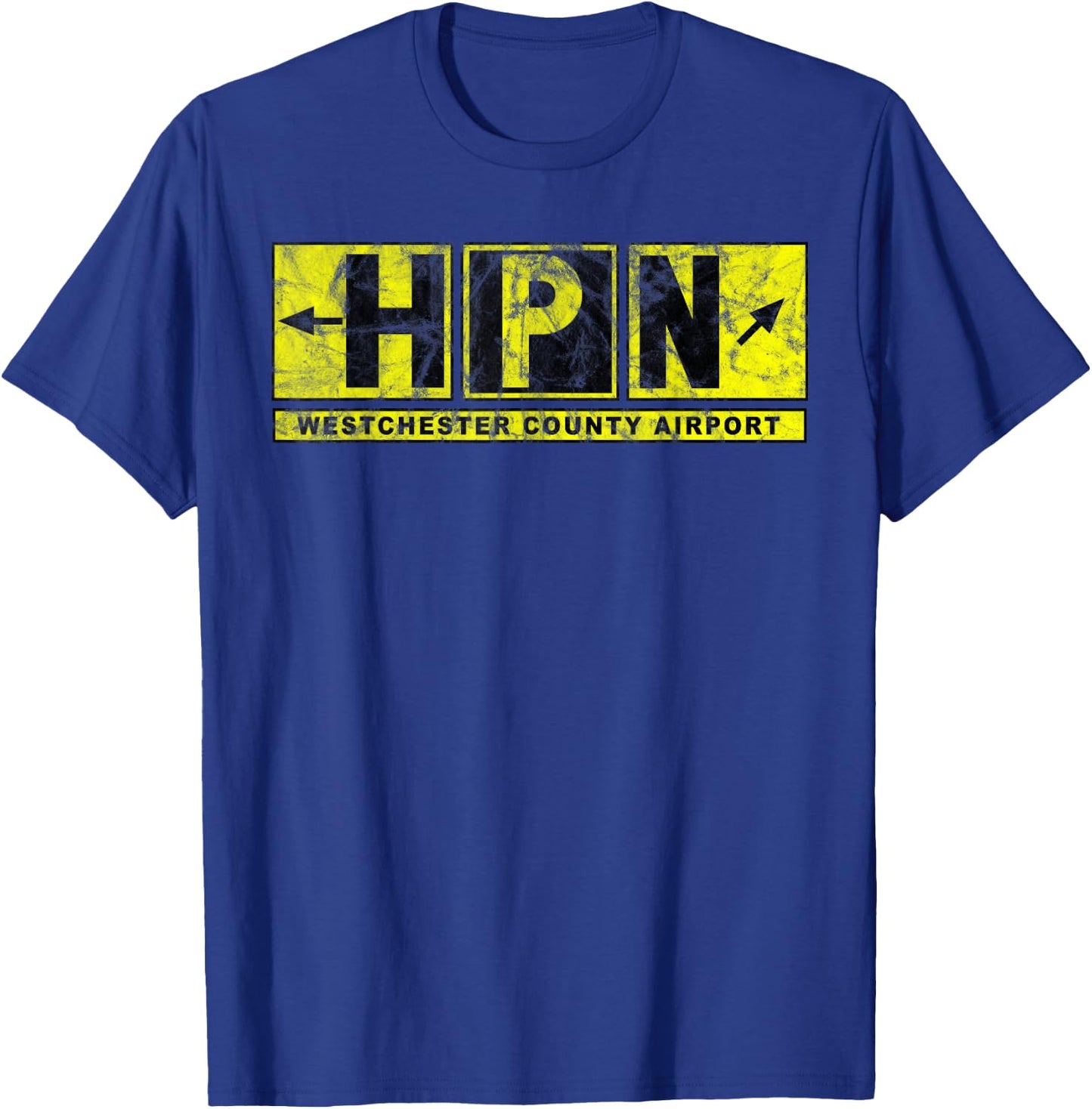 HPN Westchester County Airport Taxiway Sign Pilot Vintage T-Shirt - T-Shirt | Royal