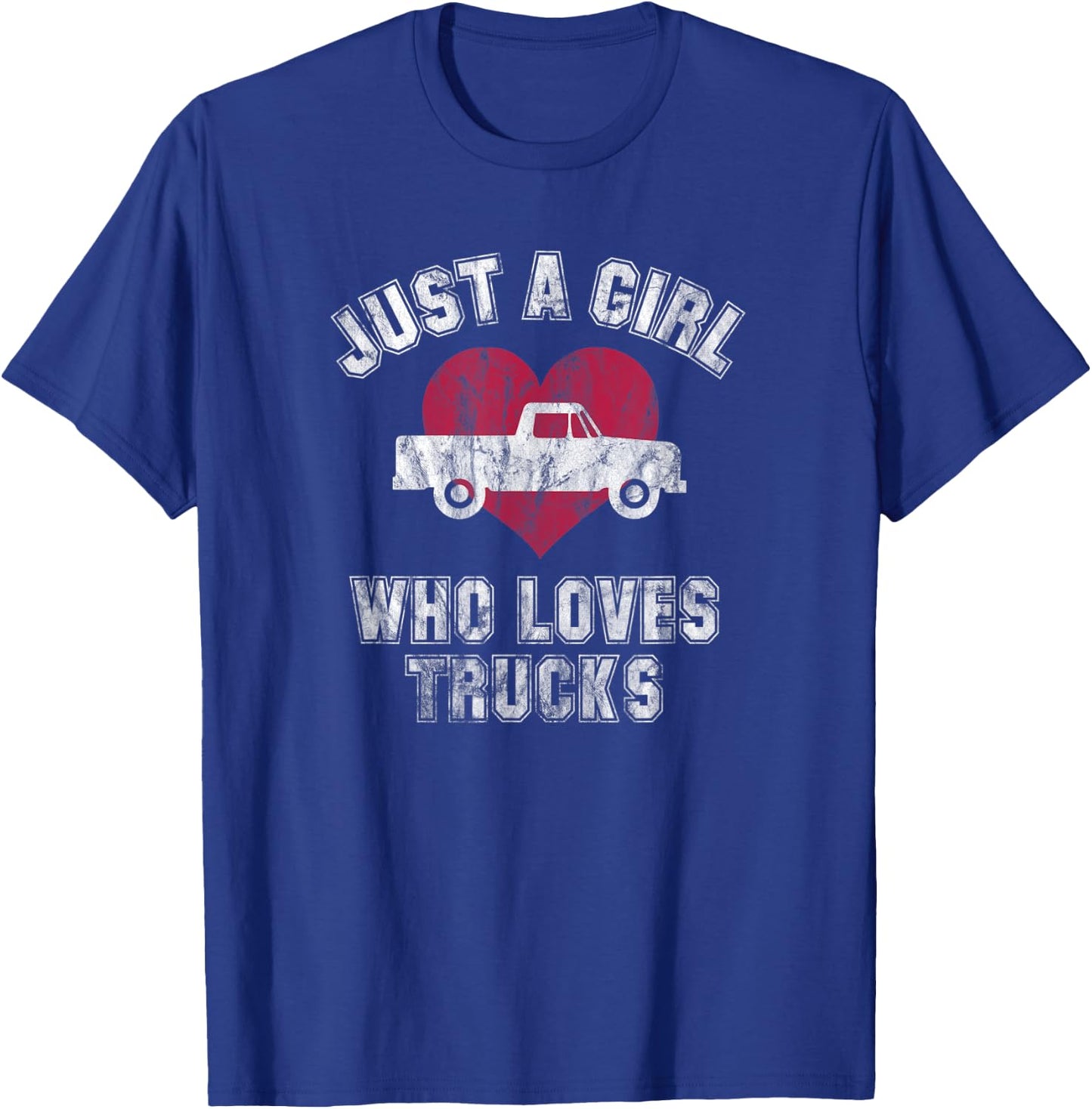Just A Girl Who Loves Trucks T-Shirt - T-Shirt | Royal