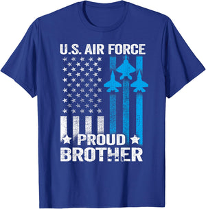 Vintage Proud Brother US Air Force T Shirt - USAF T-Shirt - T-Shirt | Royal