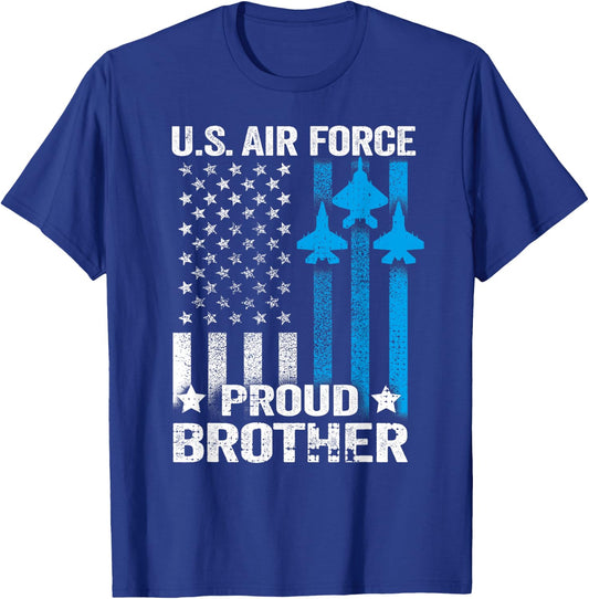 Vintage Proud Brother US Air Force T Shirt - USAF T-Shirt - T-Shirt | Royal
