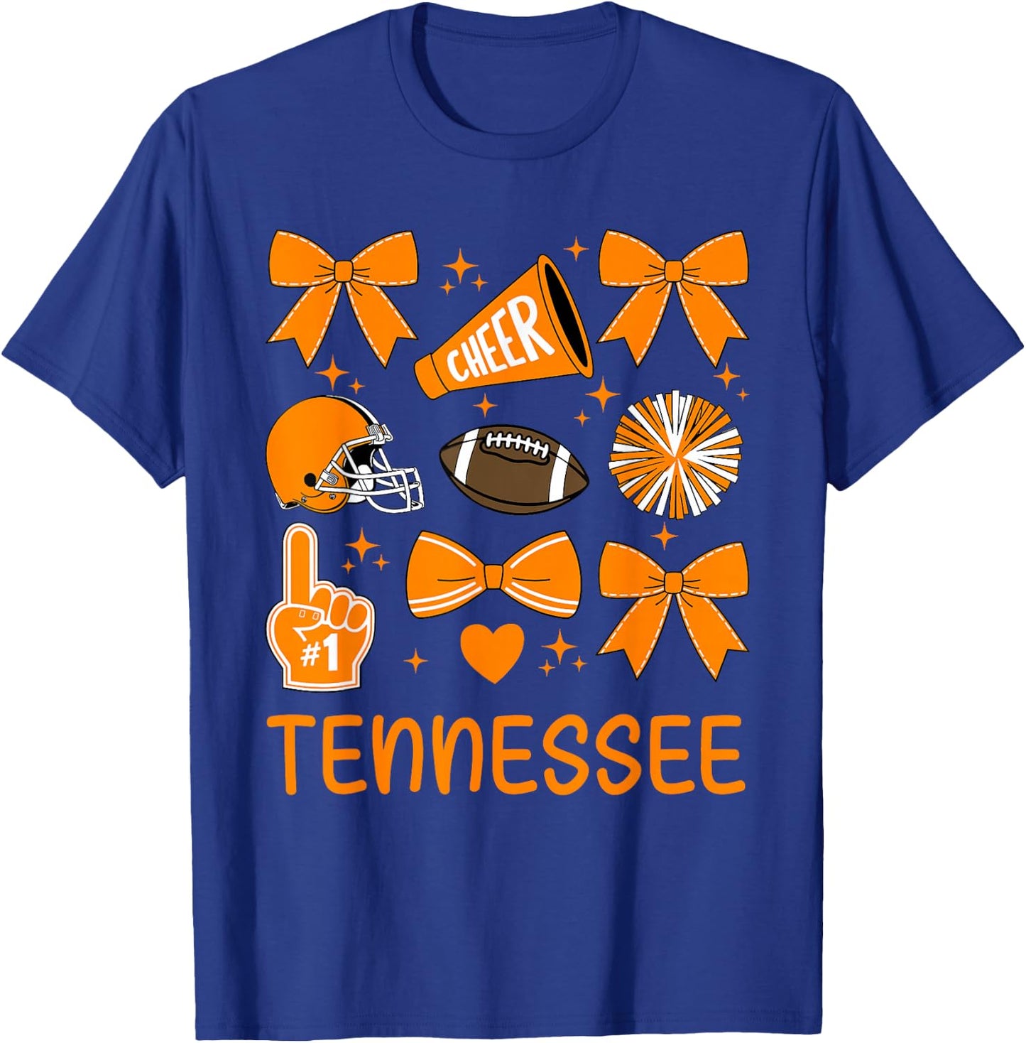 Tennessee Women Toddler Girls Kids Bow Orange For TN Lovers T-Shirt - T-Shirt | Royal