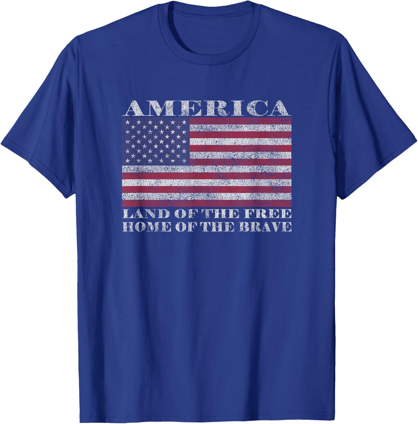 America Land Of The Free Home Of The Brave T-Shirt - T-Shirt | Royal
