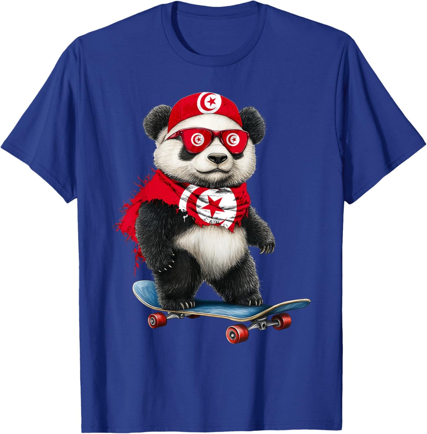 Tunisian Flag American US Flags Panda Heritage Tunisia T-Shirt - T-Shirt | Royal