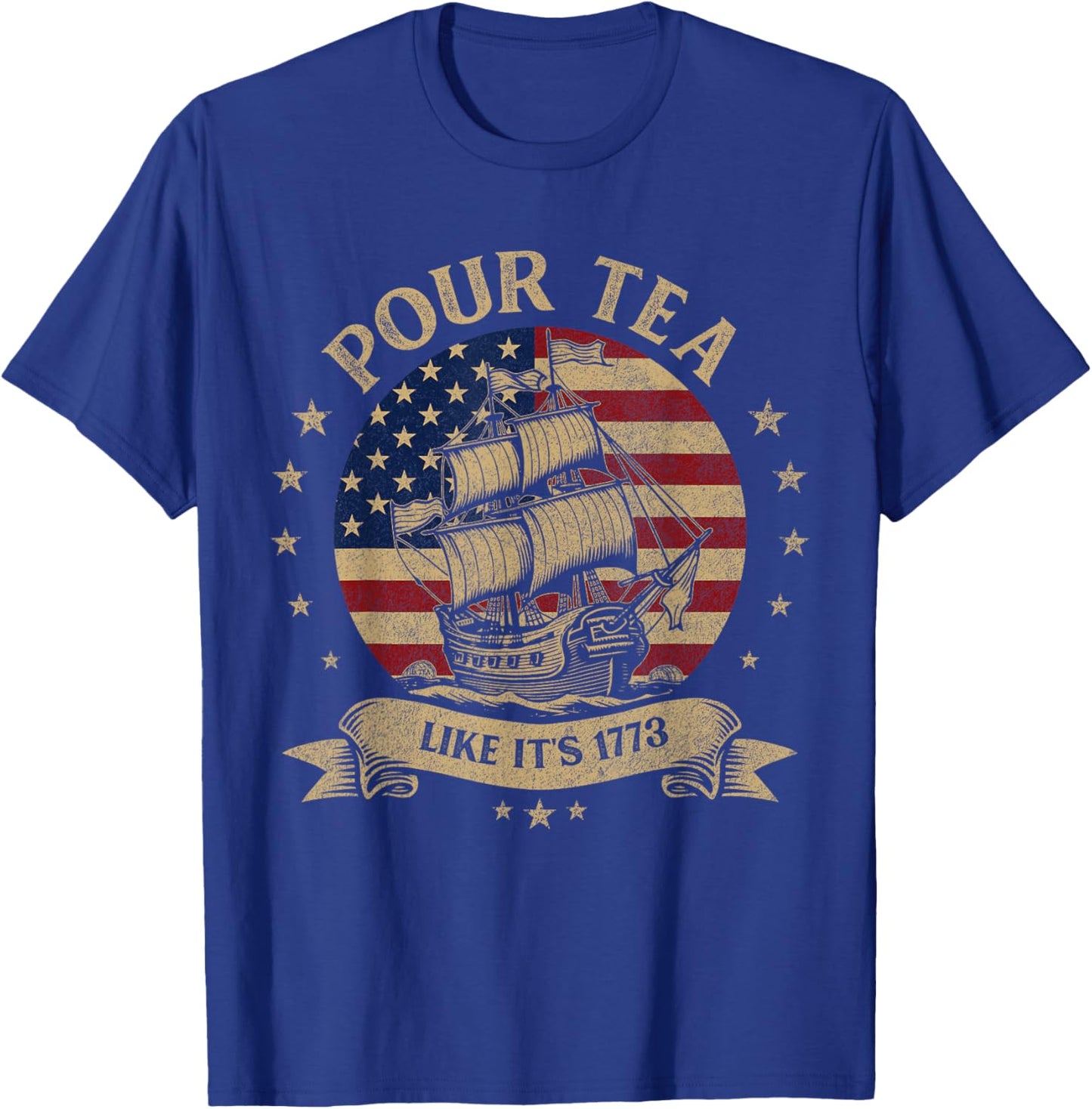 Funny Tea Party Historian US Flag American History Boston T-Shirt - T-Shirt | Royal