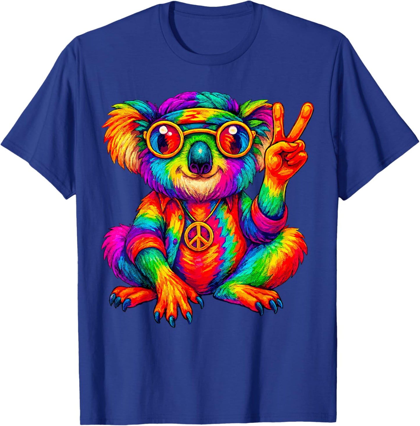 Tie-Dye Koala Peace Sign Hippo T-Shirt - T-Shirt | Royal