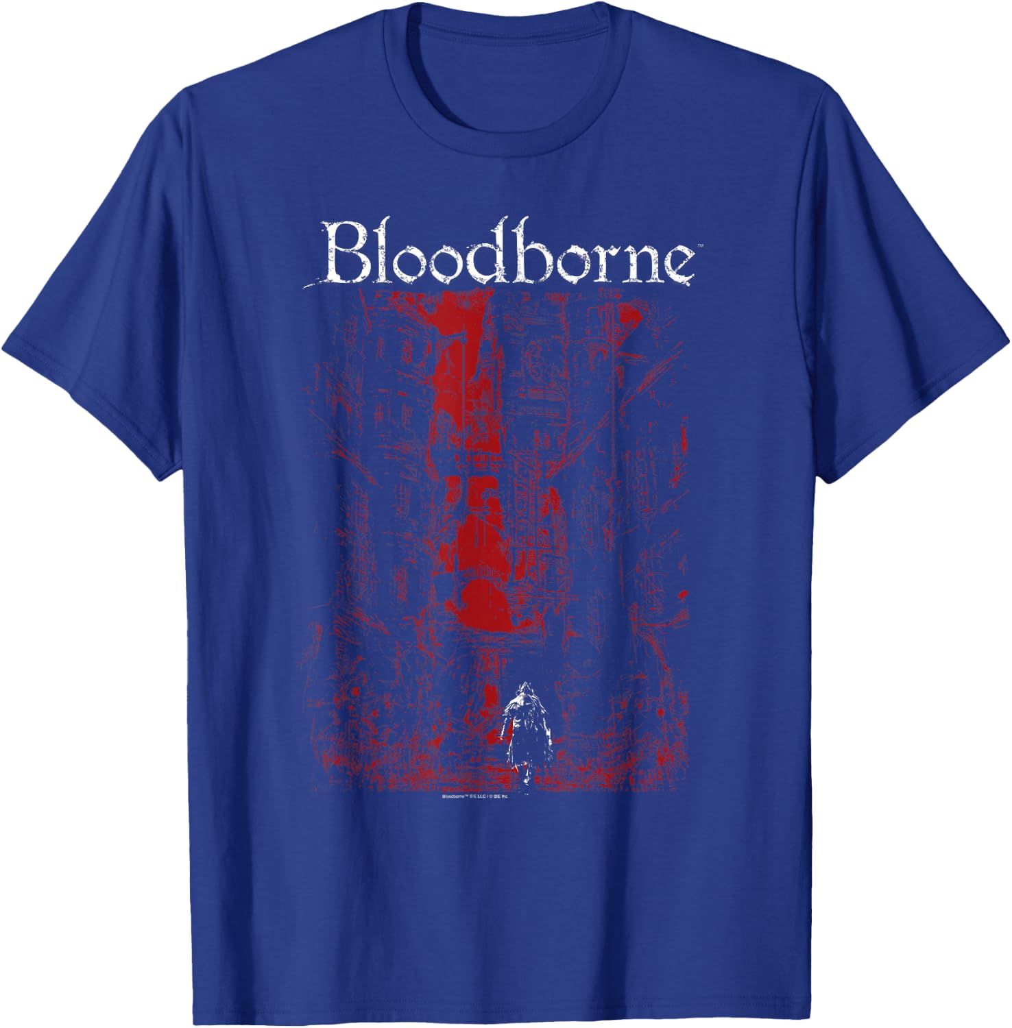 Bloodborne Red City Background with Logo Video Game T-Shirt - T-Shirt | Royal