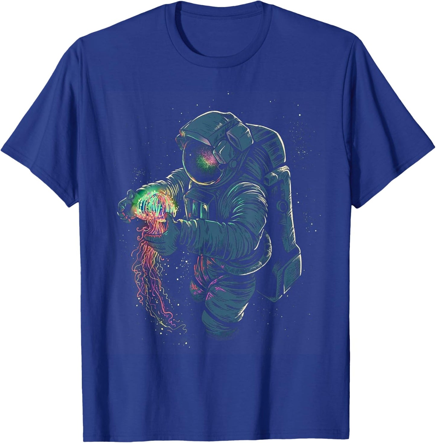 Space Rave T Shirt - Jelly Fish Rainbow Astronaut Friends T-Shirt - T-Shirt | Royal