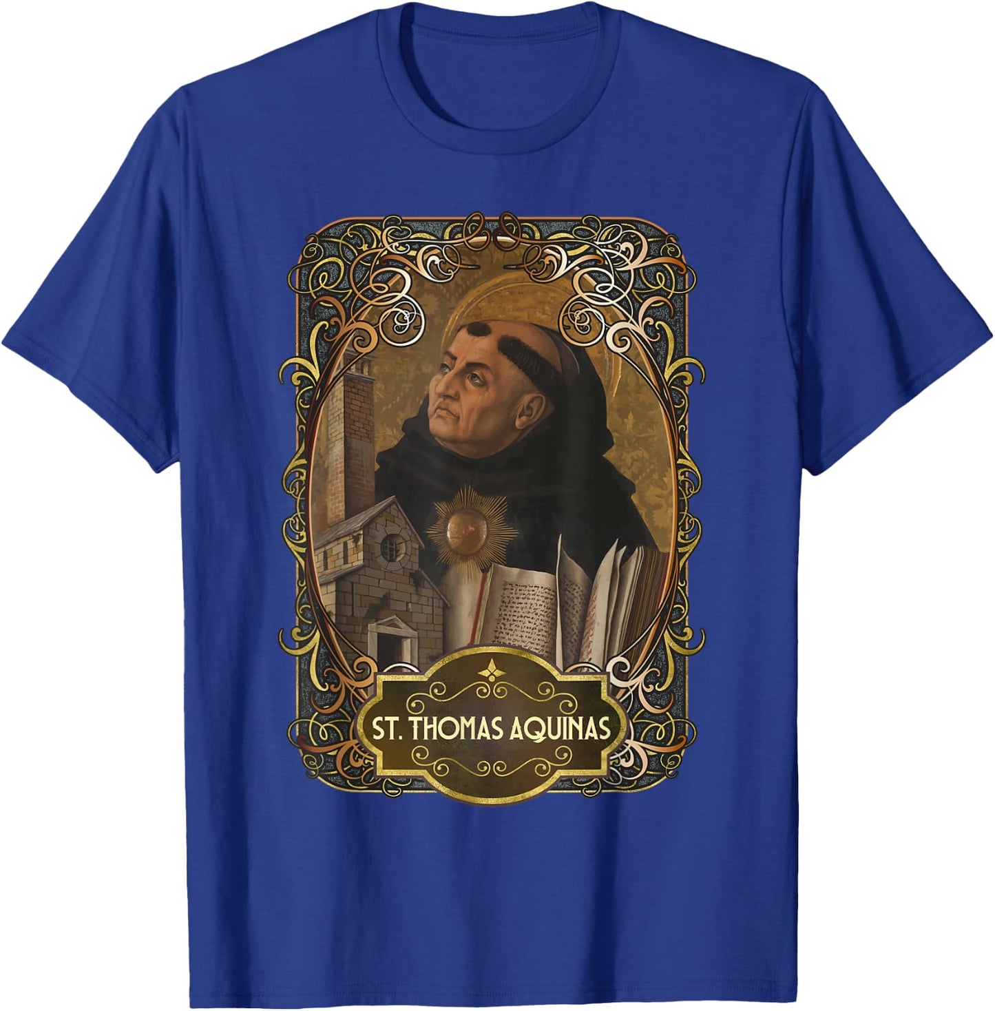 St. Thomas Aquinas Philosophy Catholic Theology Saint T-Shirt - T-Shirt | Royal