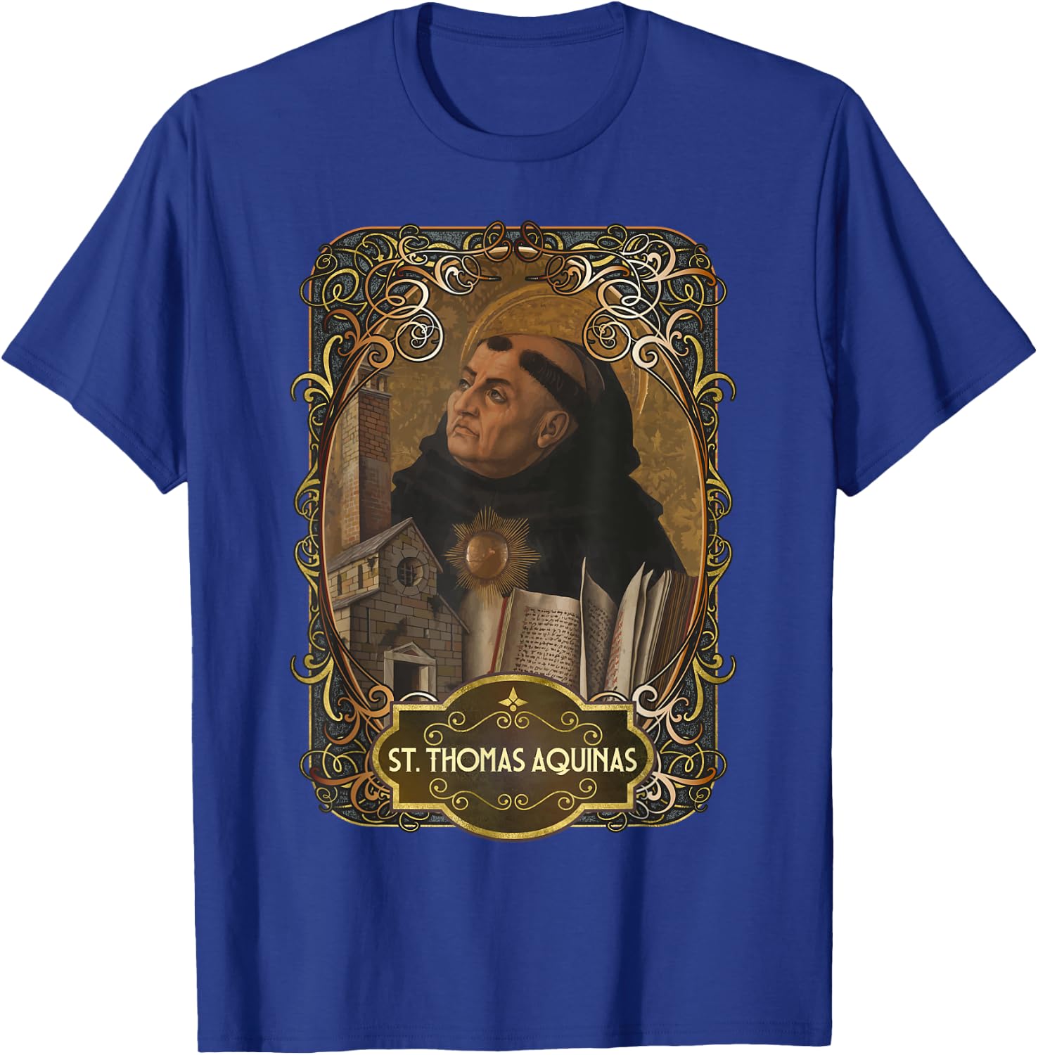 St. Thomas Aquinas Philosophy Catholic Theology Saint T-Shirt - T-Shirt | Royal