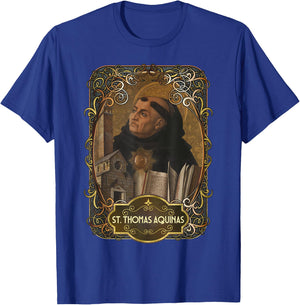 St. Thomas Aquinas Philosophy Catholic Theology Saint T-Shirt - T-Shirt | Royal