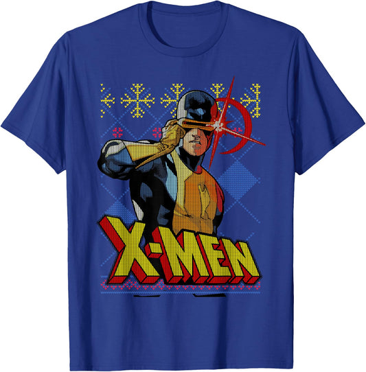 Marvel X-Men Cyclops Ugly Christmas Sweater Graphic T-Shirt - T-Shirt | Royal