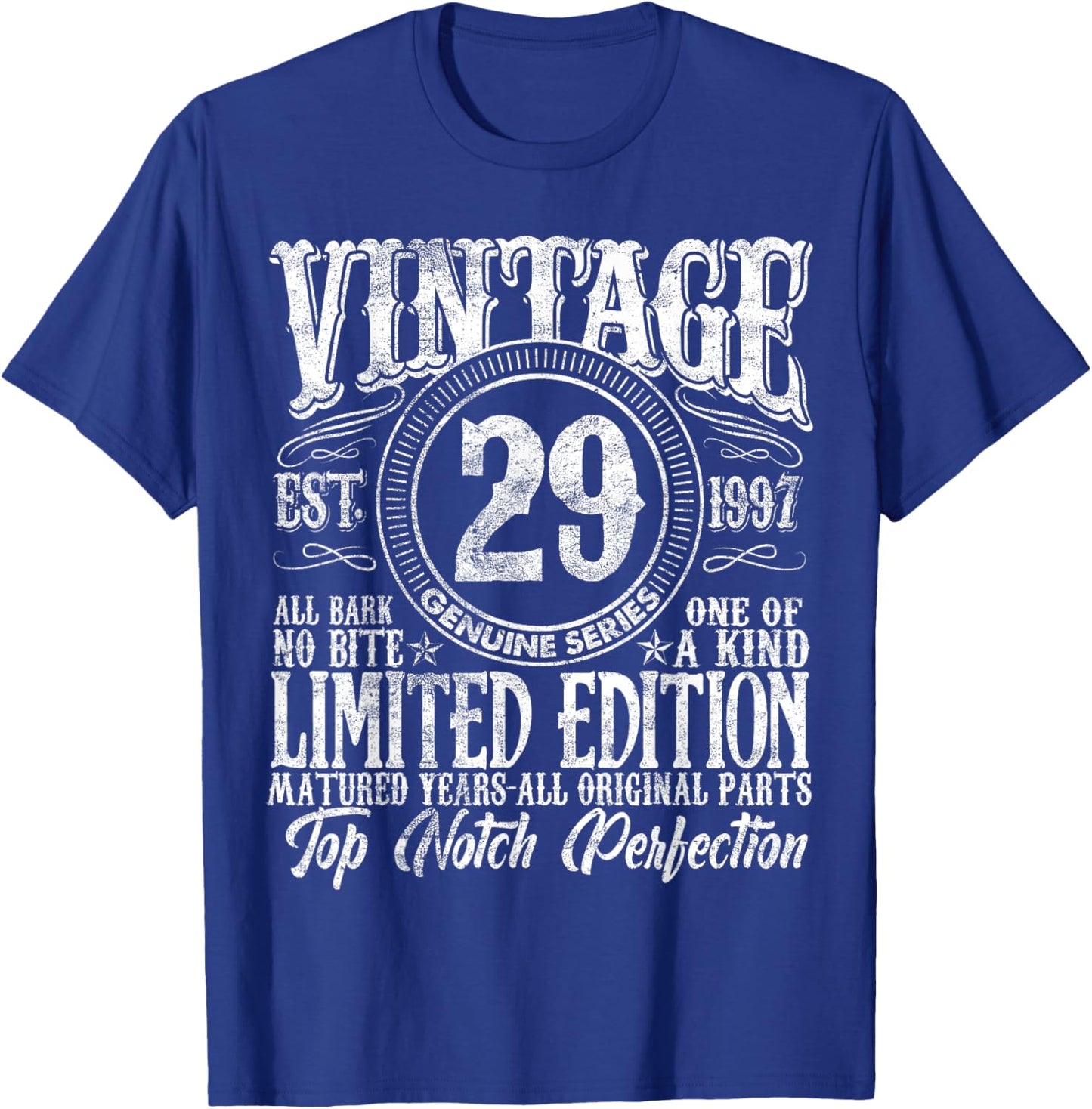 29 Year Old Gifts Vintage 1997 Limited Edition 29th Birthday T-Shirt - T-Shirt | Royal