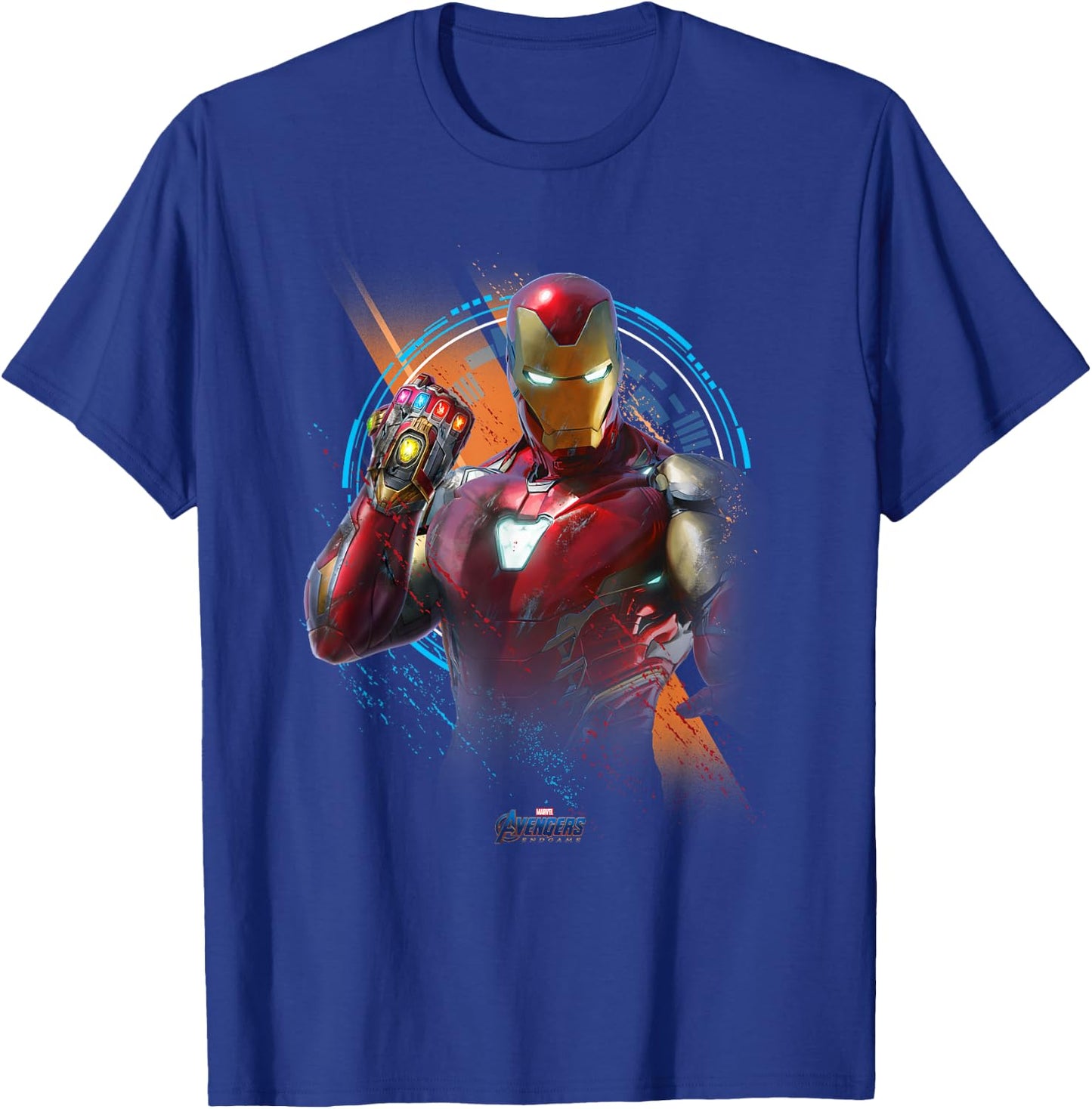 Marvel Avengers Endgame Iron Man Time Travel Platform Logo Small T-Shirt - T-Shirt | Royal